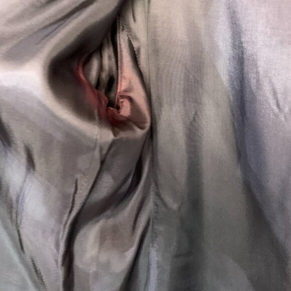 Vintage 80s 90s Double Breasted Navy Blue Wool Structured Long Blazer - Picture 9 of 13